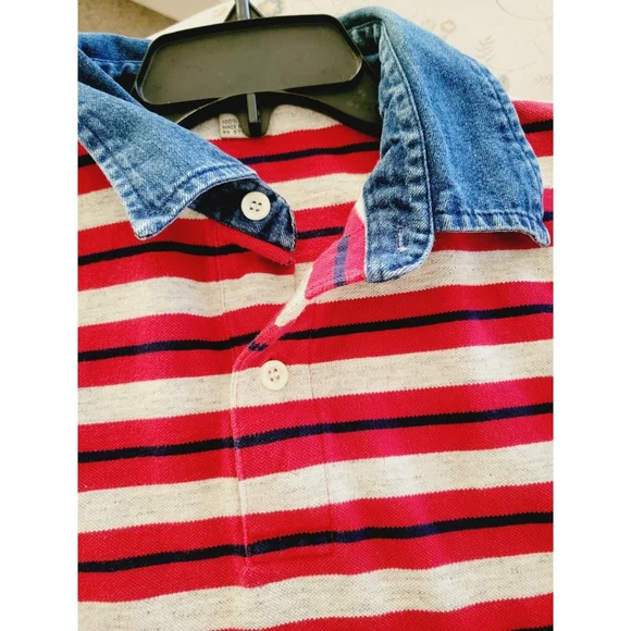 90s Vintage Cotton Mill Denim Collared Polo Shirt - Picture 5 of 8